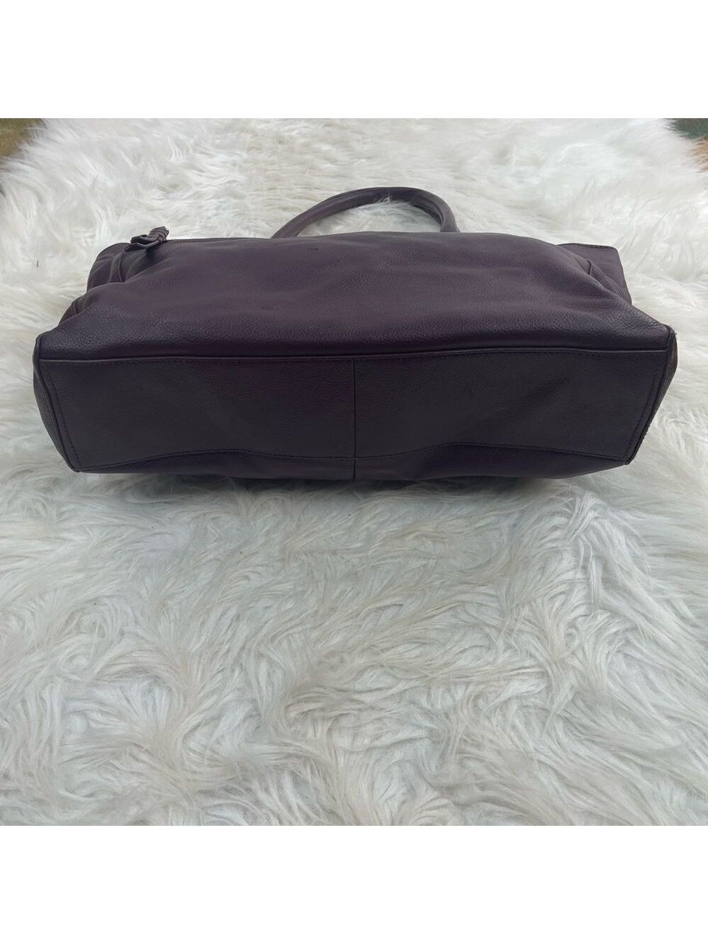 Cole Haan Purple Leather Dual Strap Handbag - Picture 2 of 16